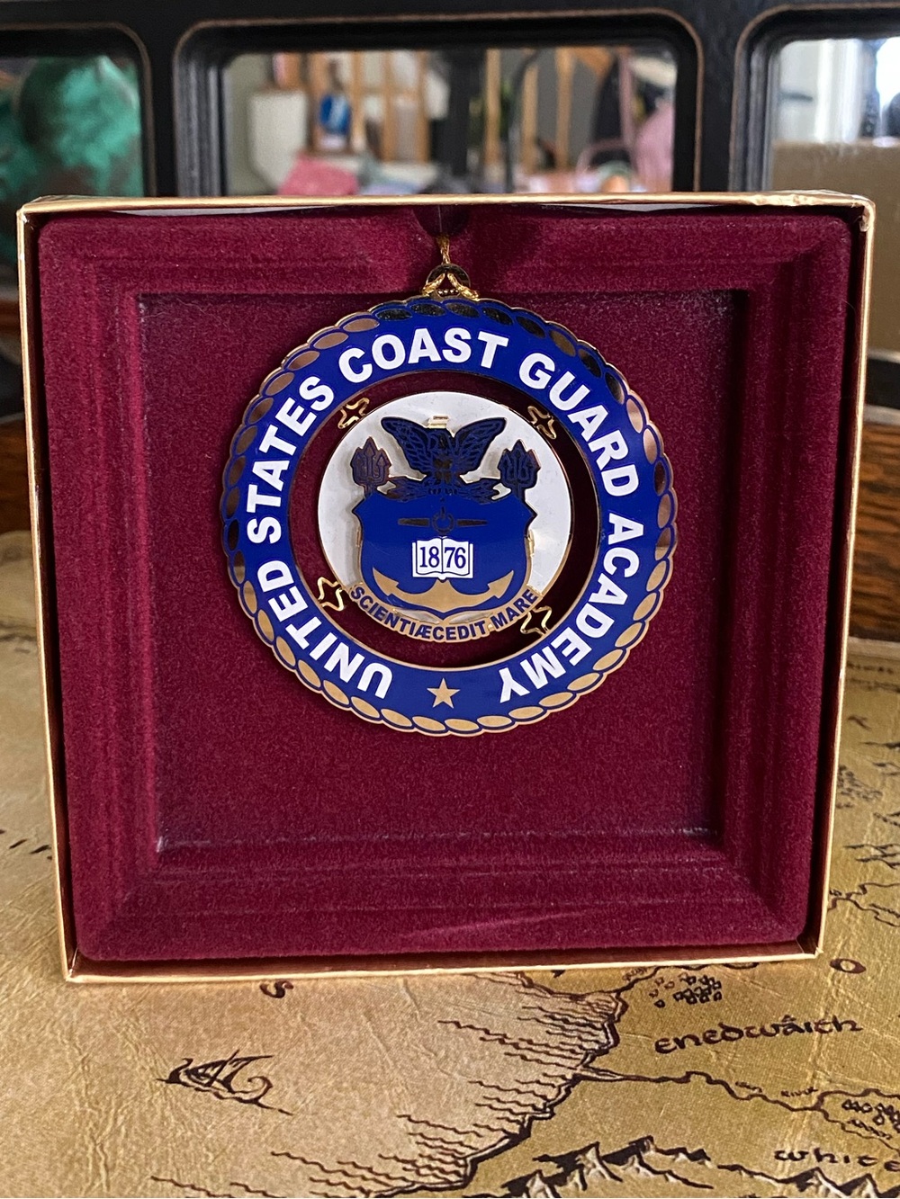 US Coast Guard Academy Ornament USCG 1876 Crest Logo Original Box